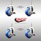 Service Caster 3 Inch 316SS Blue Polyurethane Swivel 3/8 Inch Threaded Stem Caster Set Brake SS316TS20S314-PPUB-BLUE-TLB-381615-4 - alternate 5
